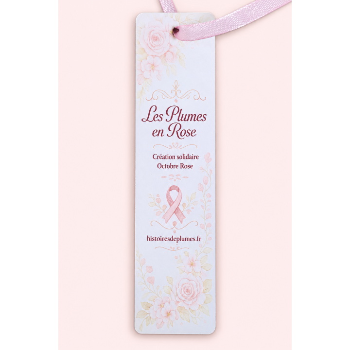 Marque-page Les Plumes en Rose – Octobre Rose