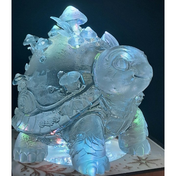 Tortue enchantée lumineuse en résine transparente